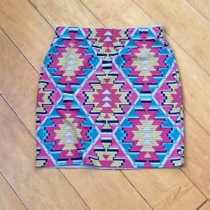 Pac Sun Nollie Geometric Print Pencil Skirt